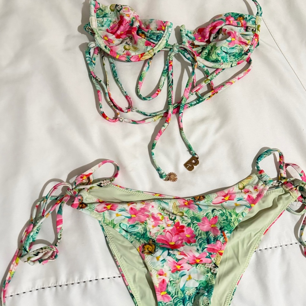 Blackbough Floral Bikini Set - Pink and Green